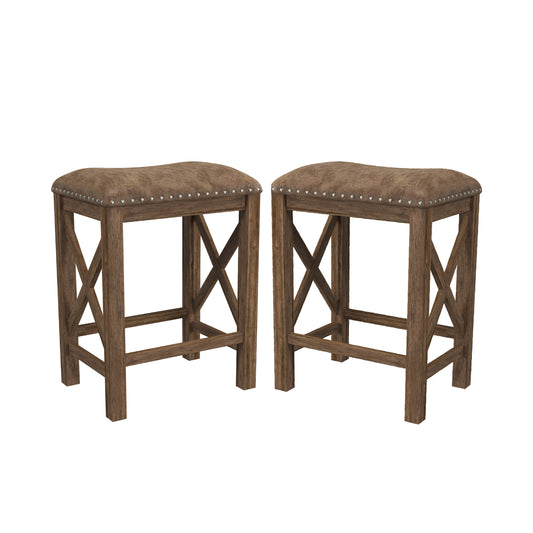 Willow Bend Wood Stool, Set of 2