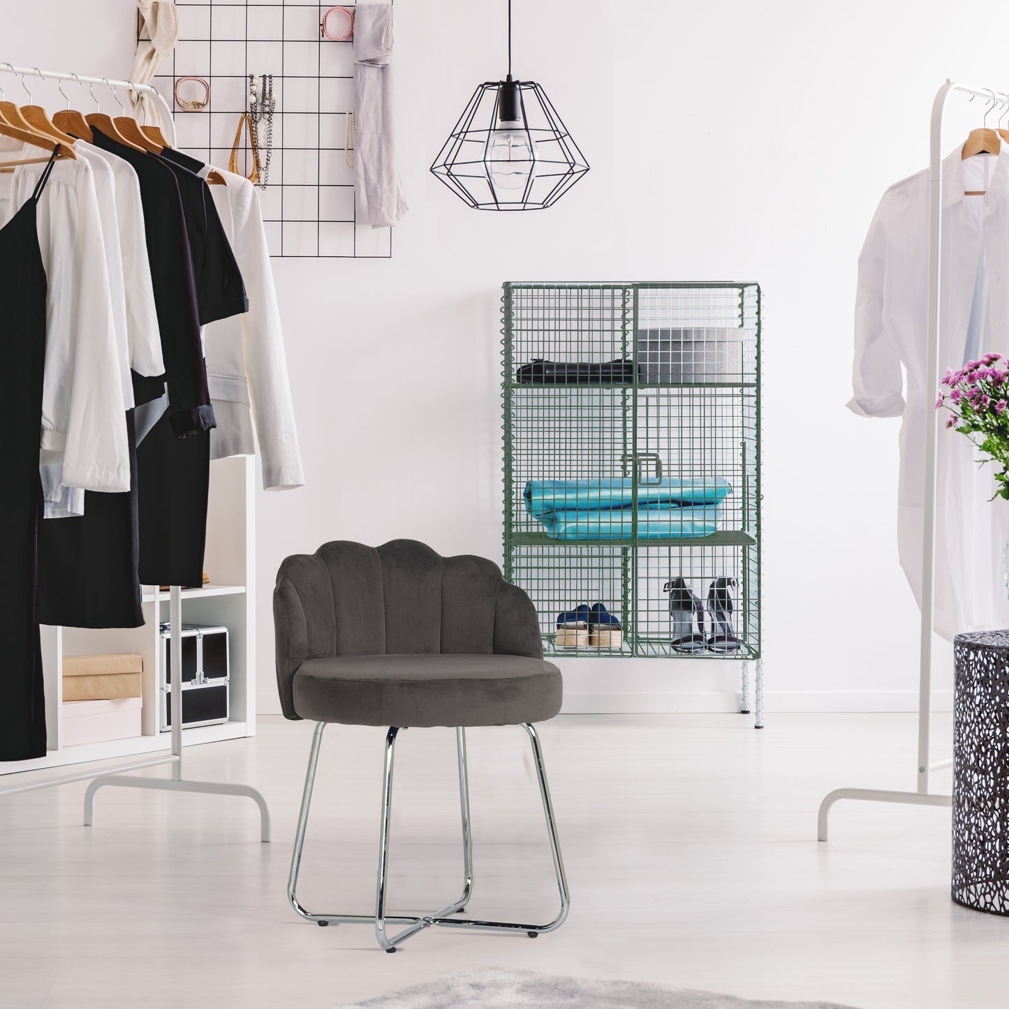 Catalina Metal Vanity Stool