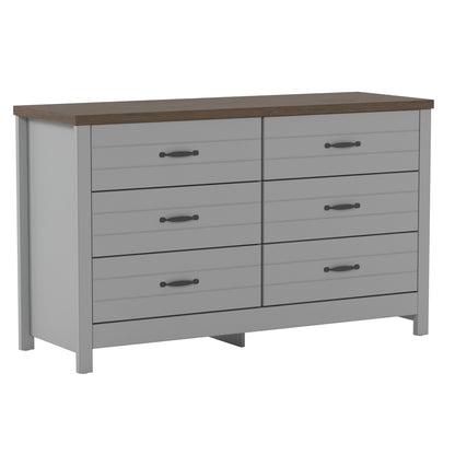 Lancaster Wood 6 Drawer Dresser