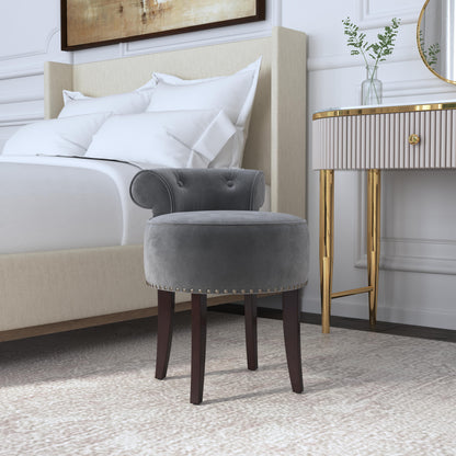 Lena Wood Vanity Stool