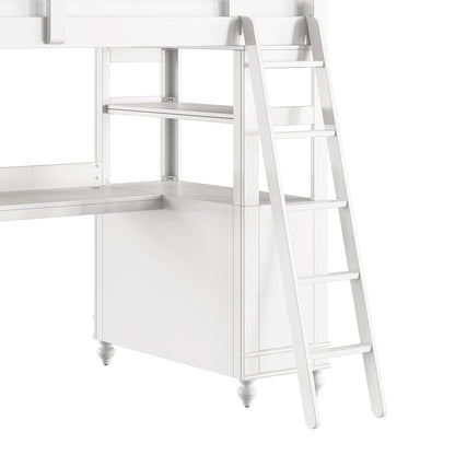 Lake House Wood Loft Bed with Desk